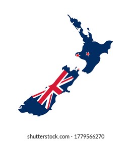 new zealand flag map vector isolated on white background. vector illustration