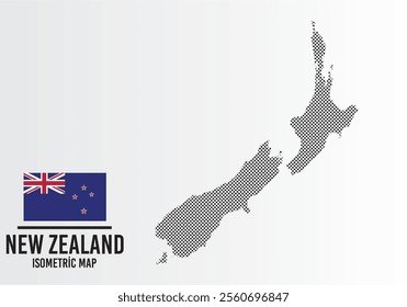 New Zealand flag and map vector	
