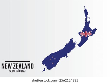 New Zealand flag and map vector.