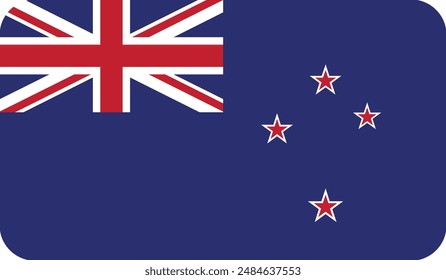 New Zealand flag.  Oceania territory. United Kingdom state. vector illustration