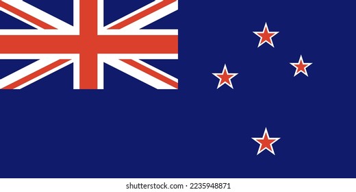 New Zealand flag. Official colors and proportions.