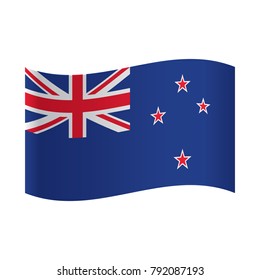 New Zealand flag on a gray background. Vector illustration.
