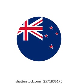 New Zealand flag round icon isolated on white background