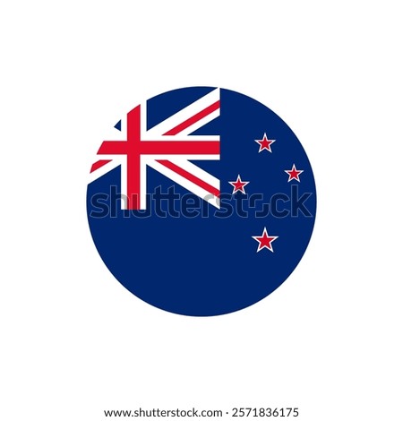 New Zealand flag round icon isolated on white background