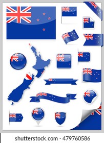 New Zealand Flag Set - Vector Collection