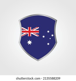 New Zealand Flag with Shield Frame. National Flag