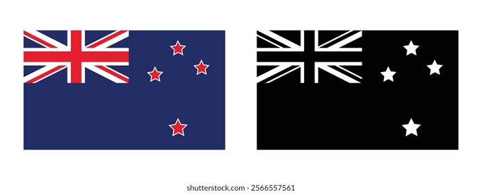 New Zealand Flag Vector. Flag of New Zealand country. Republic Of New Zealand Flag Icon Vector.