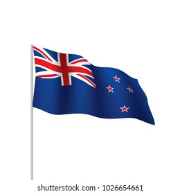 New Zealand flag, vector illustration on a white background