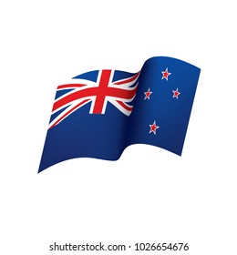 New Zealand flag, vector illustration on a white background