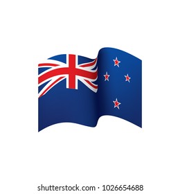 New Zealand flag, vector illustration on a white background