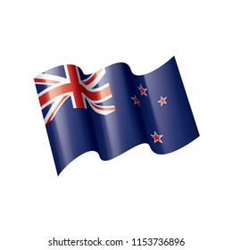 New Zealand flag, vector illustration on a white background