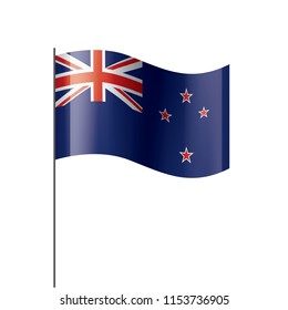 New Zealand flag, vector illustration on a white background