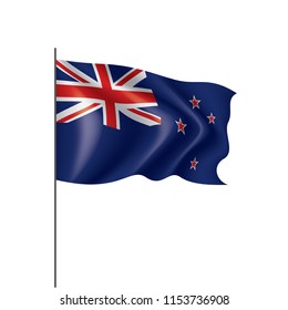 New Zealand flag, vector illustration on a white background