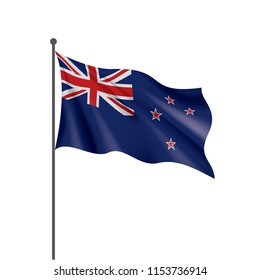 New Zealand flag, vector illustration on a white background