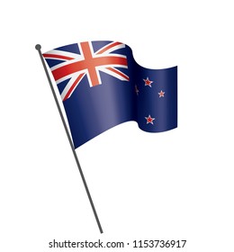 New Zealand flag, vector illustration on a white background