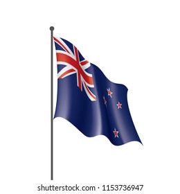 New Zealand flag, vector illustration on a white background
