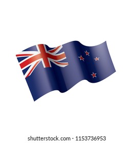 New Zealand flag, vector illustration on a white background