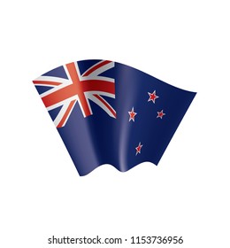 New Zealand flag, vector illustration on a white background