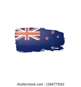 New Zealand flag, vector illustration on a white background.