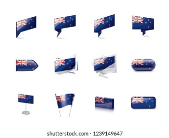 New Zealand flag, vector illustration on a white background