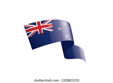 New Zealand flag, vector illustration on a white background