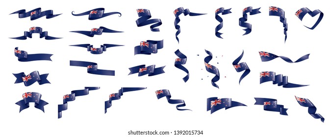 New Zealand flag, vector illustration on a white background