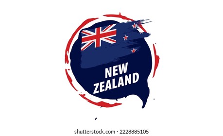 New Zealand flag, vector illustration on a white background