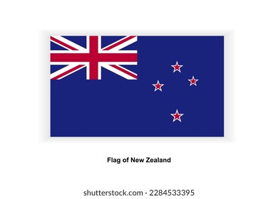 New Zealand flag vector illustration, official country flag vector sticker, Rectangle blue background, patriotism, and independence. sticker for print, original based on the British maritime Ensign