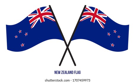 New Zealand Flag Waving Vector Illustration on White Background. New Zealand National Flag.