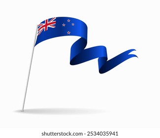 New Zealand flag wavy background layout. Vector illustration.