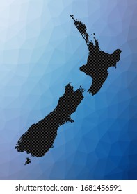 New Zealand geometric map. Stencil shape of New Zealand in low poly style. Modern country vector illustration.