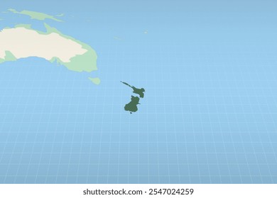 New Zealand highlighted on a detailed map, geographic location of New Zealand. Vector Map.