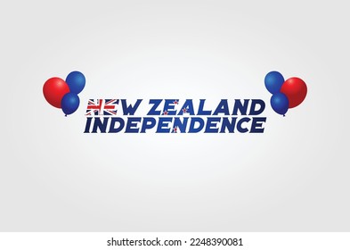 New Zealand Independence Day Background With Elegant Ribbon