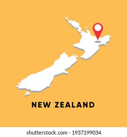 New Zealand Isometric map with location icon vector illustration design