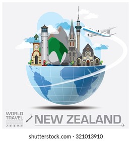 New Zealand Landmark Global Travel And Journey Infographic Vector Design Template