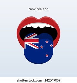 New Zealand language. Abstract human mouth. Vector illustration.