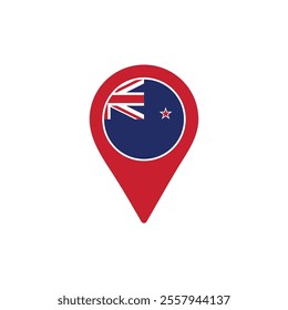 New Zealand location pin with national flag