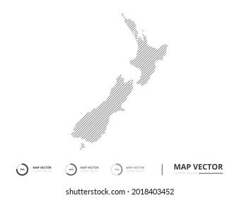 New Zealand map abstract line gray on white background vector for presentation. Creative concept for infographic.