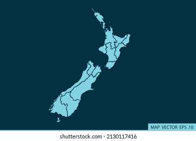 New Zealand map ,Abstract mash line and point scales on dark background for your web site design map logo, app, ui ,Travel. Vector illustration eps 10.