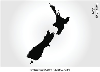 New Zealand map black Color on Backgound