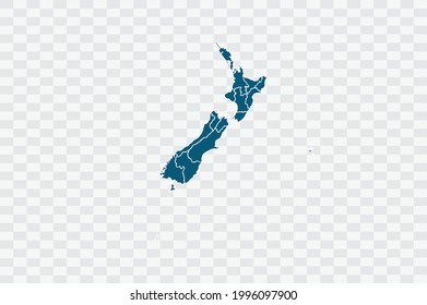 New Zealand map blue Color on Backgound png