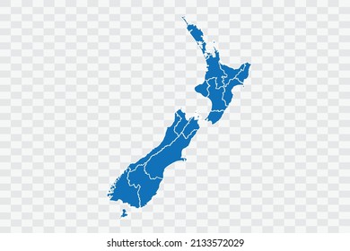 New Zealand Map blue Color on Backgound png