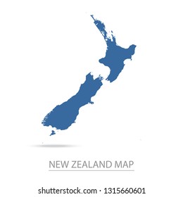 New Zealand map. Blue New Zealand map and Country name . Vector map on gray background. Map of Oceania
. Eps10.