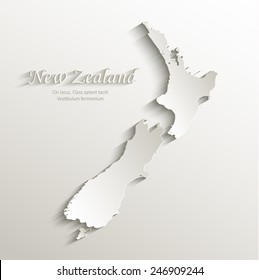 New Zealand map card paper 3D natural vector