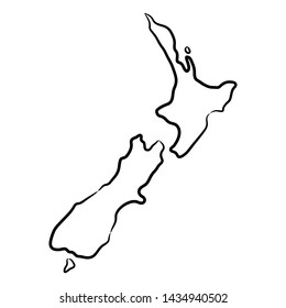 New Zealand Map Contour Black Brush Stock Vector (Royalty Free ...