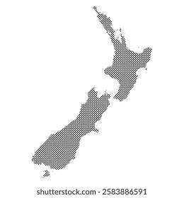 New Zealand map with dotted pattern vector illustration