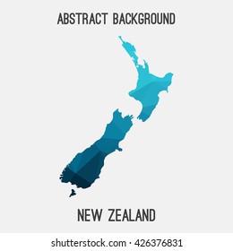 New Zealand map in geometric polygonal style.Abstract tessellation,modern design background. Vector illustration EPS8