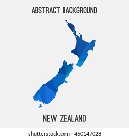 New Zealand map in geometric polygonal,mosaic style.Abstract tessellation,modern design background,low poly. Vector illustration.