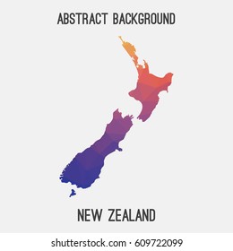 New Zealand map in geometric polygonal,mosaic style.Abstract tessellation,modern design background,low poly. Vector illustration.