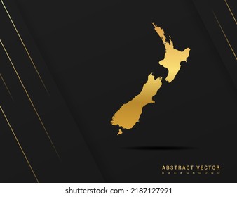 New Zealand map of gold gradient style vector Illustration.